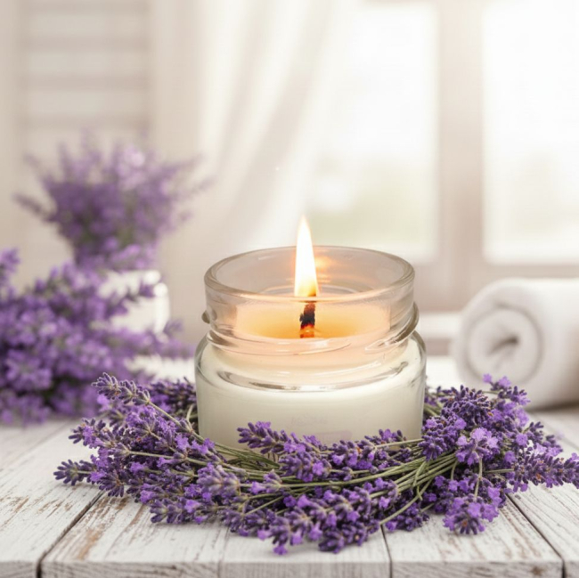 Свеча с ароматом лаванды
