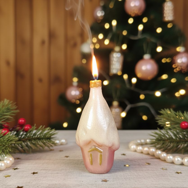 Новогодняя свеча Домик