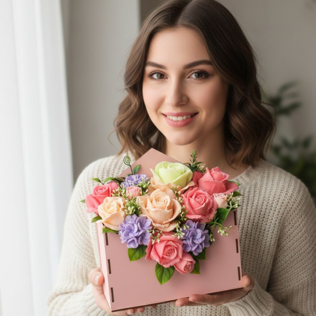 Букет из мыла в конверте Хорошие новости