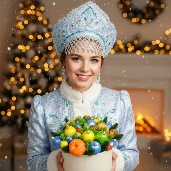 Букет Снегурочки на новый год