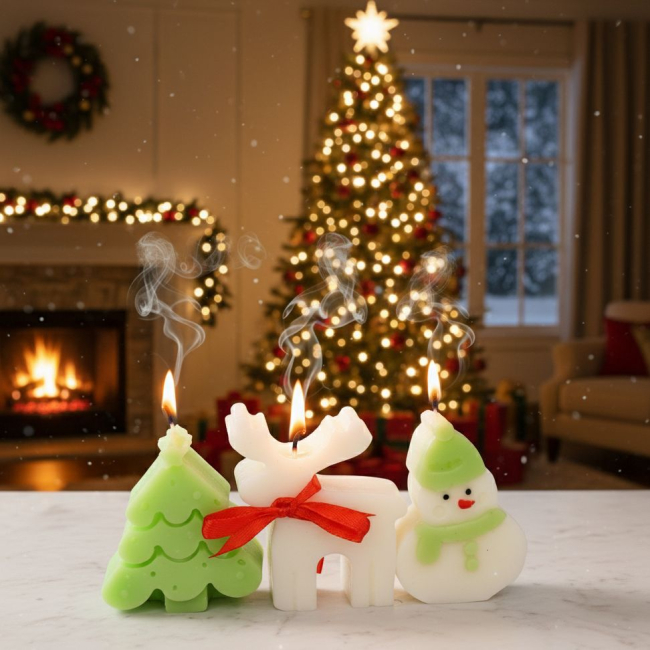 Свечи под ёлку с ароматом мандарина