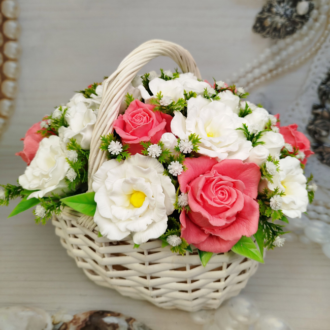 Корзина Розовое сияние