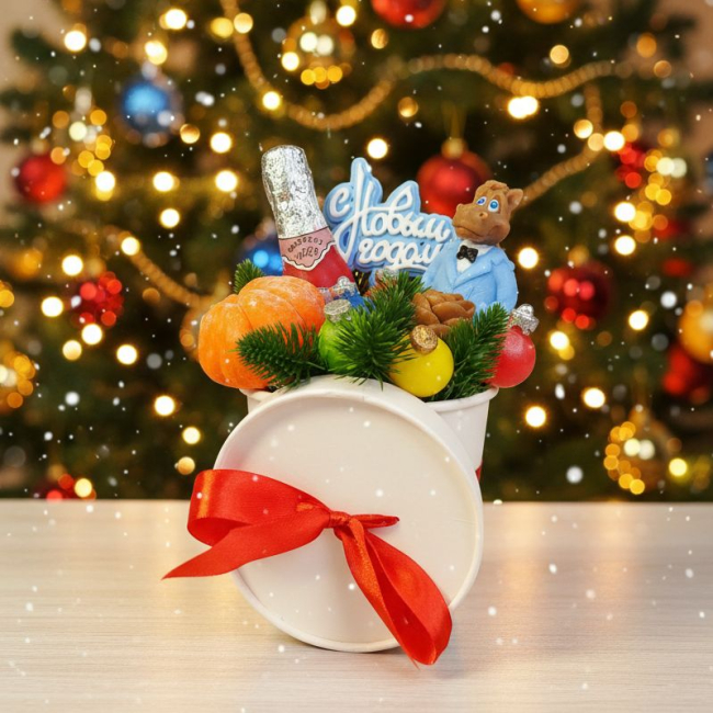 Букет с конём в пальто