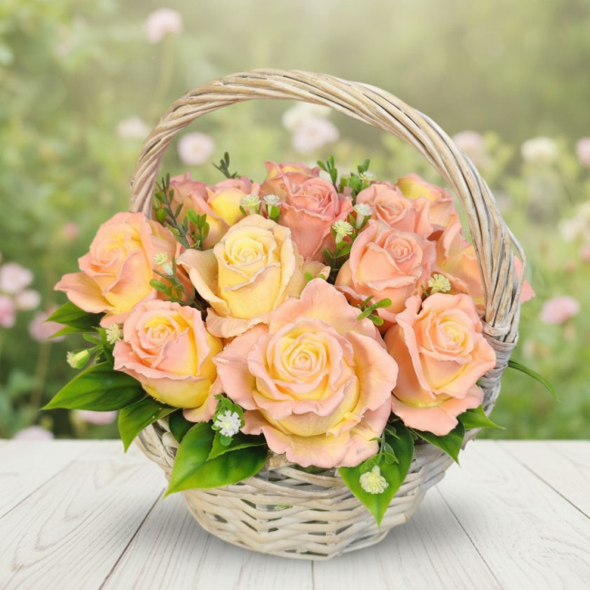 Реалистичные персиковые розы