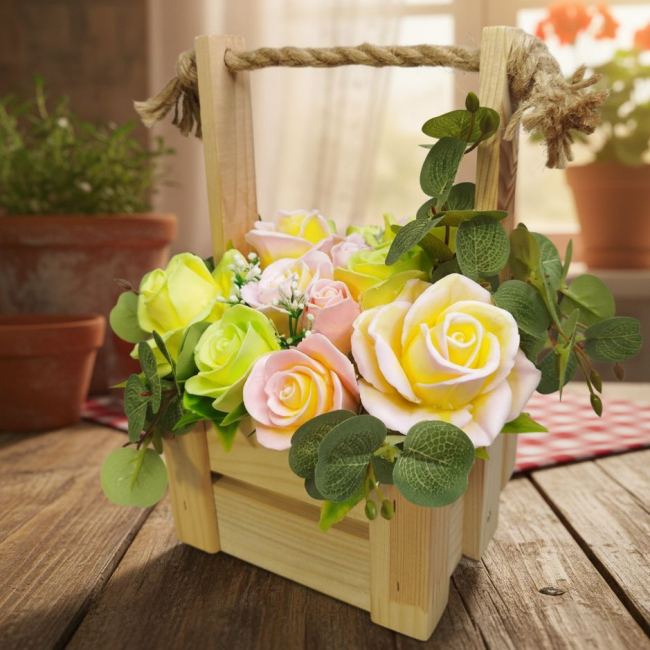 Ящик с мыльными розами кантри