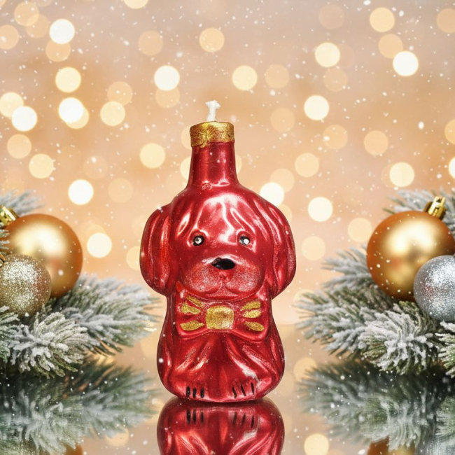 Восковая собачка-свеча