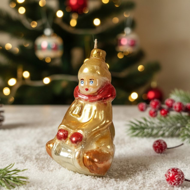 Игрушки 70-х Мальчик на санках