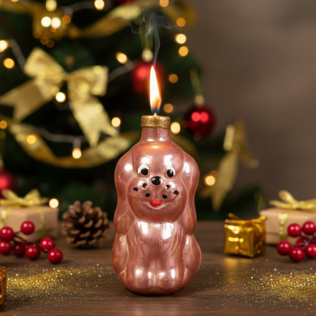 Новогодняя свеча Щенок