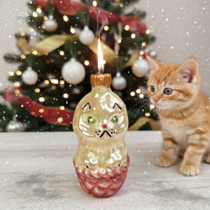 Свеча кот в корзинке