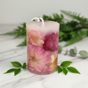 Свеча пион и розы