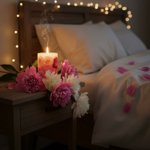 пионы на тумбочке