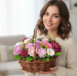 Розы и пионы из мыла