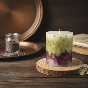 С бутонами роз и лепестками гортензии