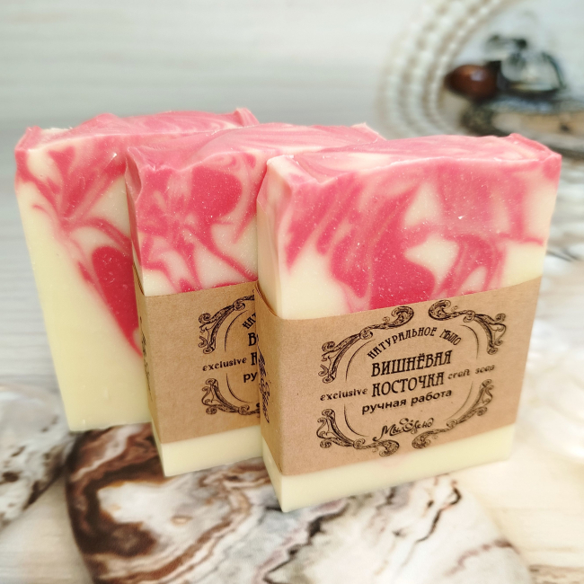 Натуральное мыло вишнёвая косточка